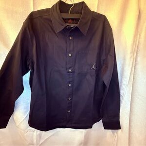 Jordan Essentials Twill Black Button Down Long Sleeved Shirt